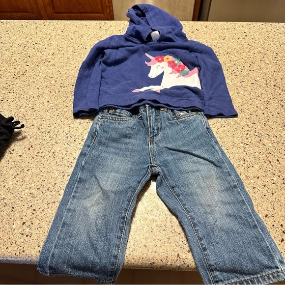 Other - 18 Month Jeans and Unicorn Hoodie